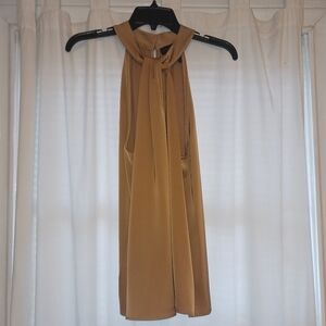 Donna Karan halter-neck  style sleeveless top, caramel color, size M